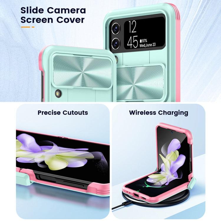 For Samsung Galaxy Z Flip4 360 Full Body Sliding Camshield Phone Case(Blue) - Mobile Gadget HQ