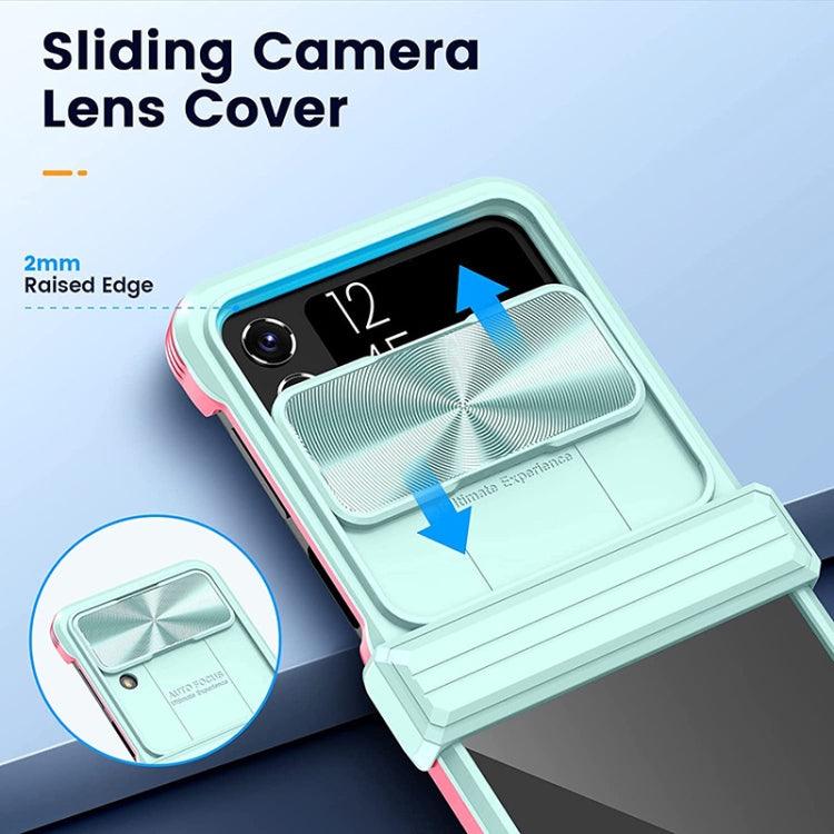 For Samsung Galaxy Z Flip4 360 Full Body Sliding Camshield Phone Case(Blue) - Mobile Gadget HQ