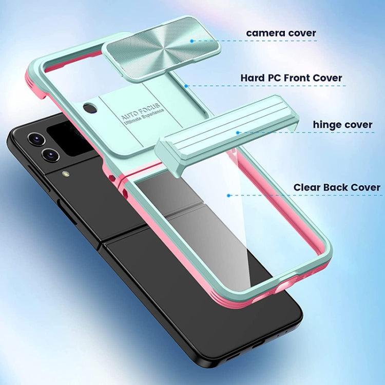For Samsung Galaxy Z Flip4 360 Full Body Sliding Camshield Phone Case(Blue) - Mobile Gadget HQ