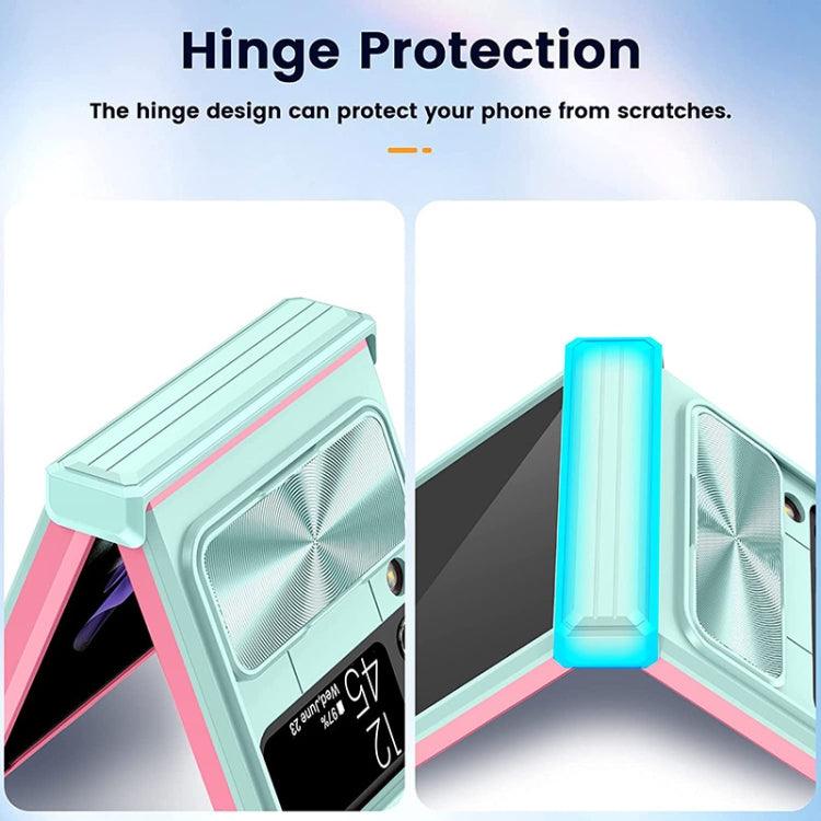 For Samsung Galaxy Z Flip4 360 Full Body Sliding Camshield Phone Case(Blue) - Mobile Gadget HQ