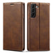 For Samsung Galaxy S21 5G LC.IMEEKE RFID Anti-theft Leather Phone Case(Brown) - Mobile Gadget HQ
