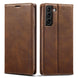 For Samsung Galaxy S21 5G LC.IMEEKE RFID Anti-theft Leather Phone Case(Brown) - Mobile Gadget HQ