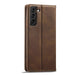 For Samsung Galaxy S21 5G LC.IMEEKE RFID Anti-theft Leather Phone Case(Brown) - Mobile Gadget HQ