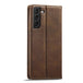For Samsung Galaxy S21 5G LC.IMEEKE RFID Anti-theft Leather Phone Case(Brown) - Mobile Gadget HQ