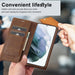 For Samsung Galaxy S21 5G LC.IMEEKE RFID Anti-theft Leather Phone Case(Brown) - Mobile Gadget HQ