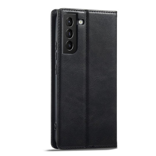 For Samsung Galaxy S21 5G LC.IMEEKE RFID Anti-theft Leather Phone Case(Black) - Mobile Gadget HQ