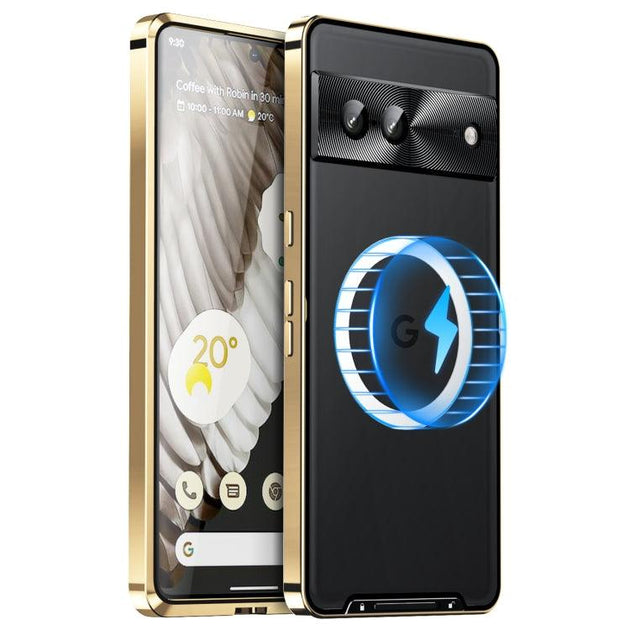 For Google Pixel 7 MagSafe Magnetic Frosted Metal Phone Case(Gold) - Mobile Gadget HQ