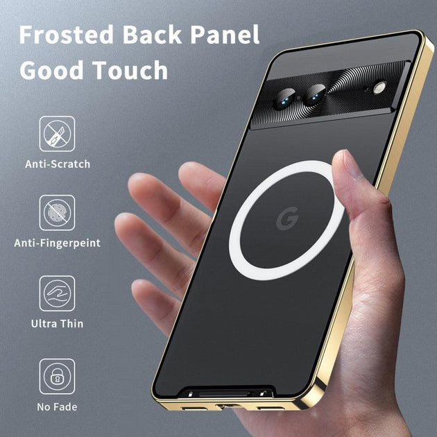 For Google Pixel 7 MagSafe Magnetic Frosted Metal Phone Case(Gold) - Mobile Gadget HQ