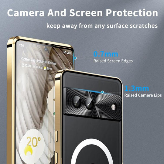 For Google Pixel 7 MagSafe Magnetic Frosted Metal Phone Case(Gold) - Mobile Gadget HQ
