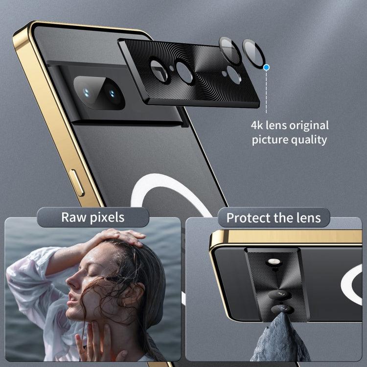 For Google Pixel 7 MagSafe Magnetic Frosted Metal Phone Case(Gold) - Mobile Gadget HQ