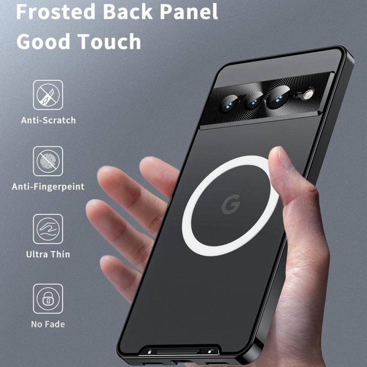 For Google Pixel 7 Pro MagSafe Magnetic Frosted Metal Phone Case(Black) - Mobile Gadget HQ