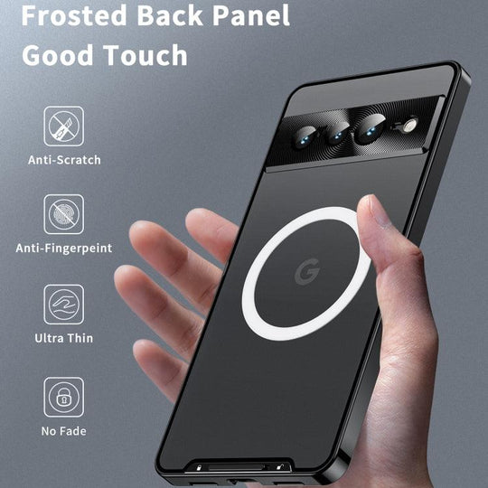 For Google Pixel 7 Pro MagSafe Magnetic Frosted Metal Phone Case(Black) - Mobile Gadget HQ