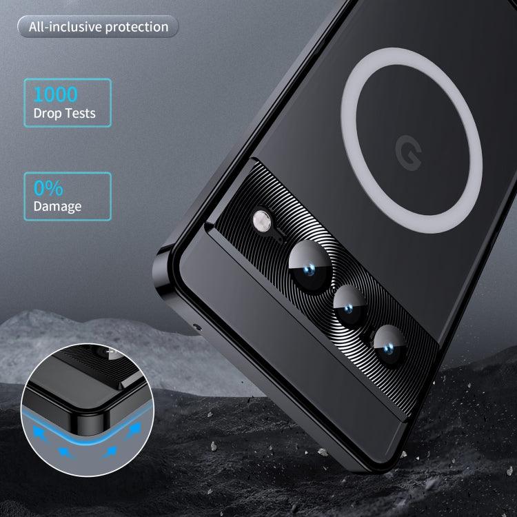 For Google Pixel 7 Pro MagSafe Magnetic Frosted Metal Phone Case(Black) - Mobile Gadget HQ