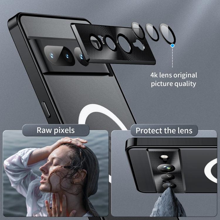 For Google Pixel 7 Pro MagSafe Magnetic Frosted Metal Phone Case(Black) - Mobile Gadget HQ