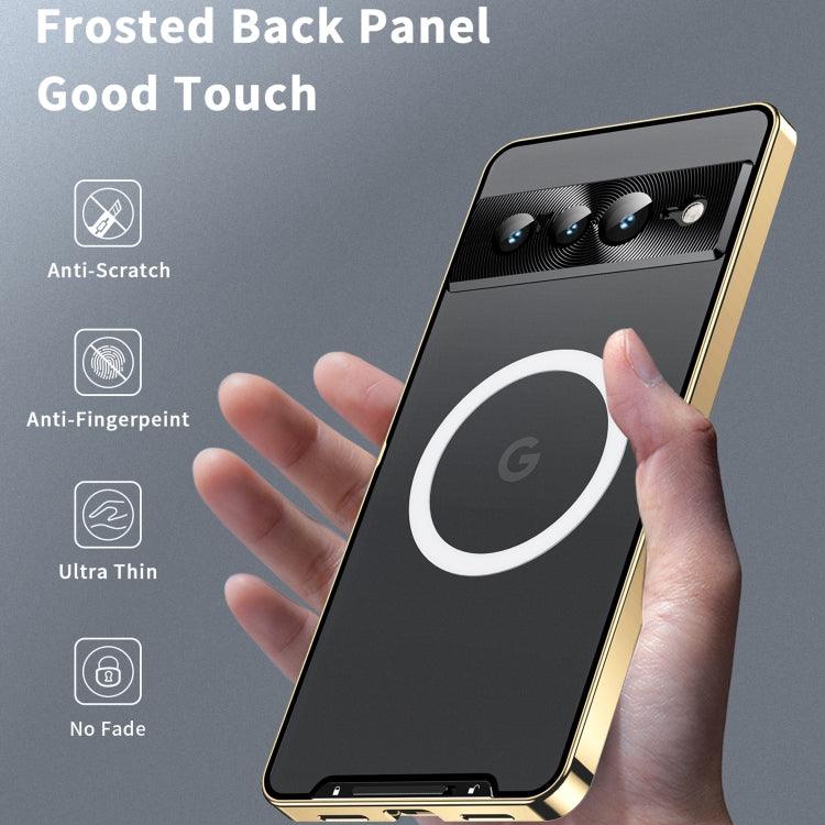 For Google Pixel 7 Pro MagSafe Magnetic Frosted Metal Phone Case(Gold) - Mobile Gadget HQ
