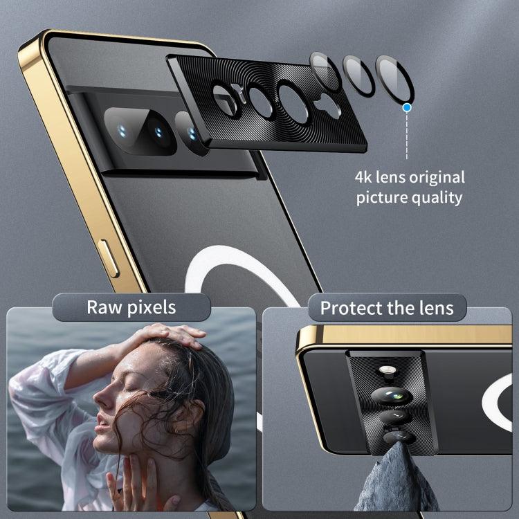 For Google Pixel 7 Pro MagSafe Magnetic Frosted Metal Phone Case(Gold) - Mobile Gadget HQ