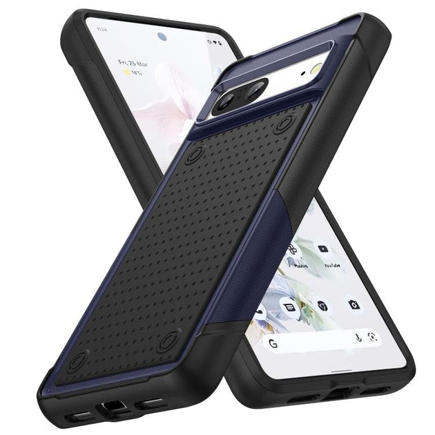 For Google Pixel 7 5G PC + TPU Shockproof Protective Phone Case(Blue+Black) - Mobile Gadget HQ