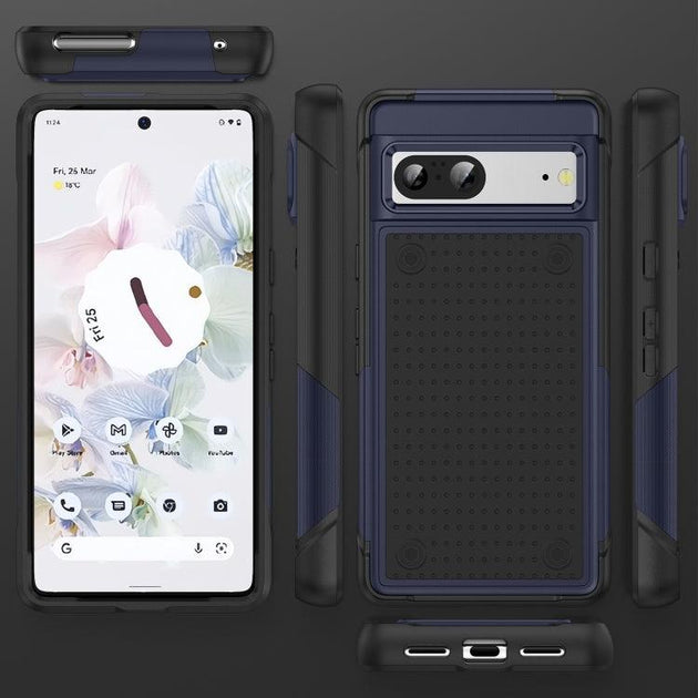 For Google Pixel 7 5G PC + TPU Shockproof Protective Phone Case(Blue+Black) - Mobile Gadget HQ