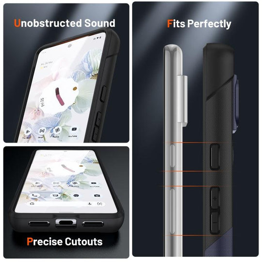 For Google Pixel 7 5G PC + TPU Shockproof Protective Phone Case(Blue+Black) - Mobile Gadget HQ
