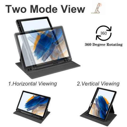 360 Degree Rotation Smart Tablet Leather Case For Samsung Galaxy Tab A8(Black) - Mobile Gadget HQ
