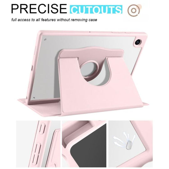 360 Degree Rotation Smart Tablet Leather Case For Samsung Galaxy Tab A8(Sand Pink) - Mobile Gadget HQ
