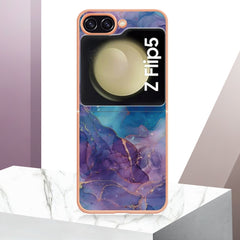 Electroplated Marble Case for Z Flip5