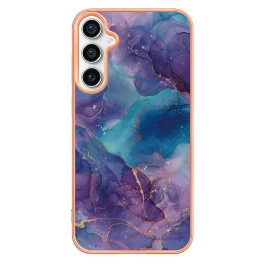For Samsung Galaxy S23 FE 5G Electroplating Marble Dual-side IMD Phone Case(Purple 016) - Mobile Gadget HQ