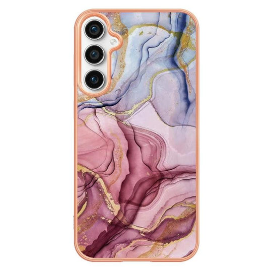 For Samsung Galaxy S23 FE 5G Electroplating Marble Dual-side IMD Phone Case(Rose Red 014) - Mobile Gadget HQ