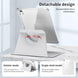 For iPad 2025 / 2022 360 Rotation Detachable Clear Acrylic Leather Tablet Case(Grey) - Mobile Gadget HQ