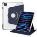 iPad Pro 360 Rotation Detachable Clear Acrylic Leather Tablet Case(Dark Blue) - Mobile Gadget HQ