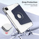 iPad Pro 360 Rotation Detachable Clear Acrylic Leather Tablet Case(Dark Blue) - Mobile Gadget HQ