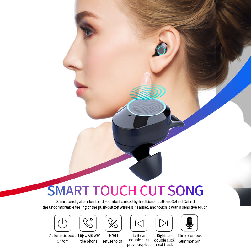 Bluetooth Stereo Earphone Wireless IPX7 Waterproof Touch Earbuds - Mobile Gadget HQ