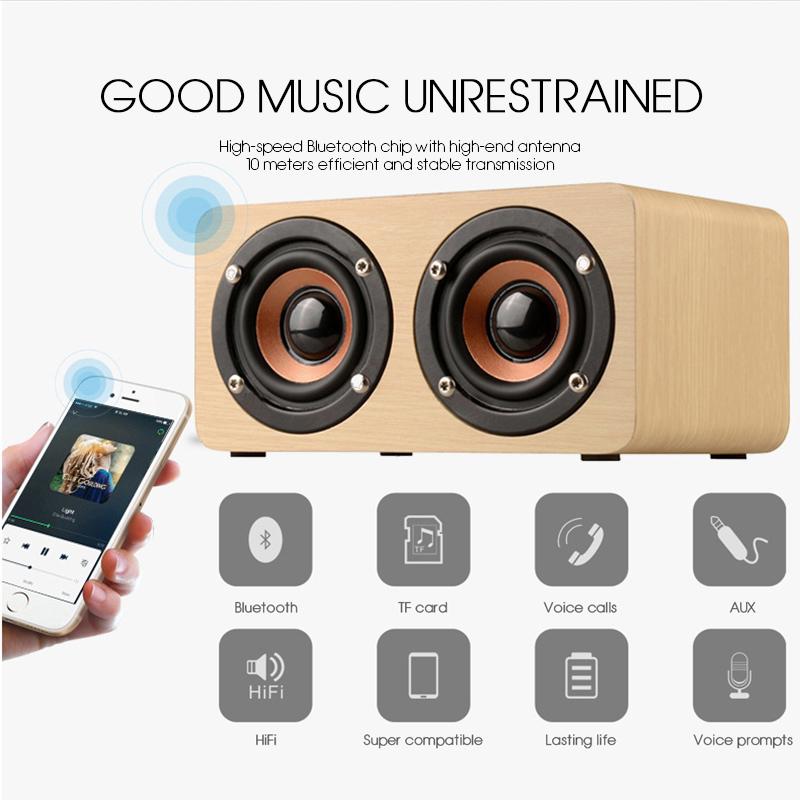 Wood Wireless Bluetooth Speaker Portable - Mobile Gadget HQ