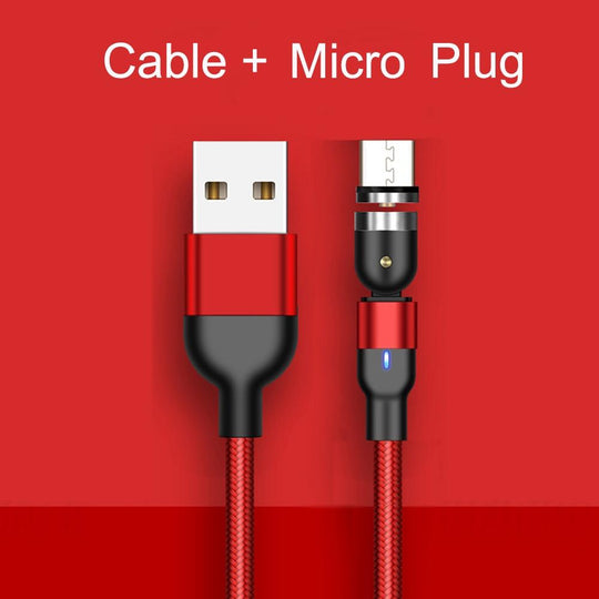 540 Degree Rotatable Magnetic Charging Cable USB Type C Fast Charging Cable - Mobile Gadget HQ