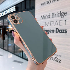 IPhone Case Straight Electroplated Soft Cover Camera Lens Protection Cover - Mobile Gadget HQ