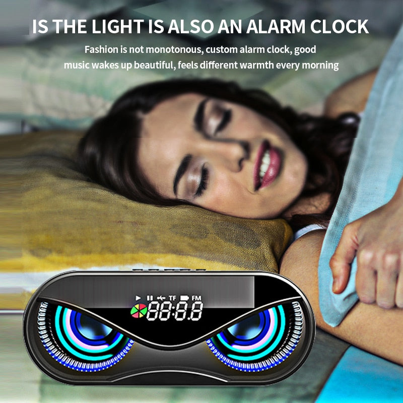 Owl Design Bluetooth Speaker w/LED Lights Alarm Clock - Mobile Gadget HQ