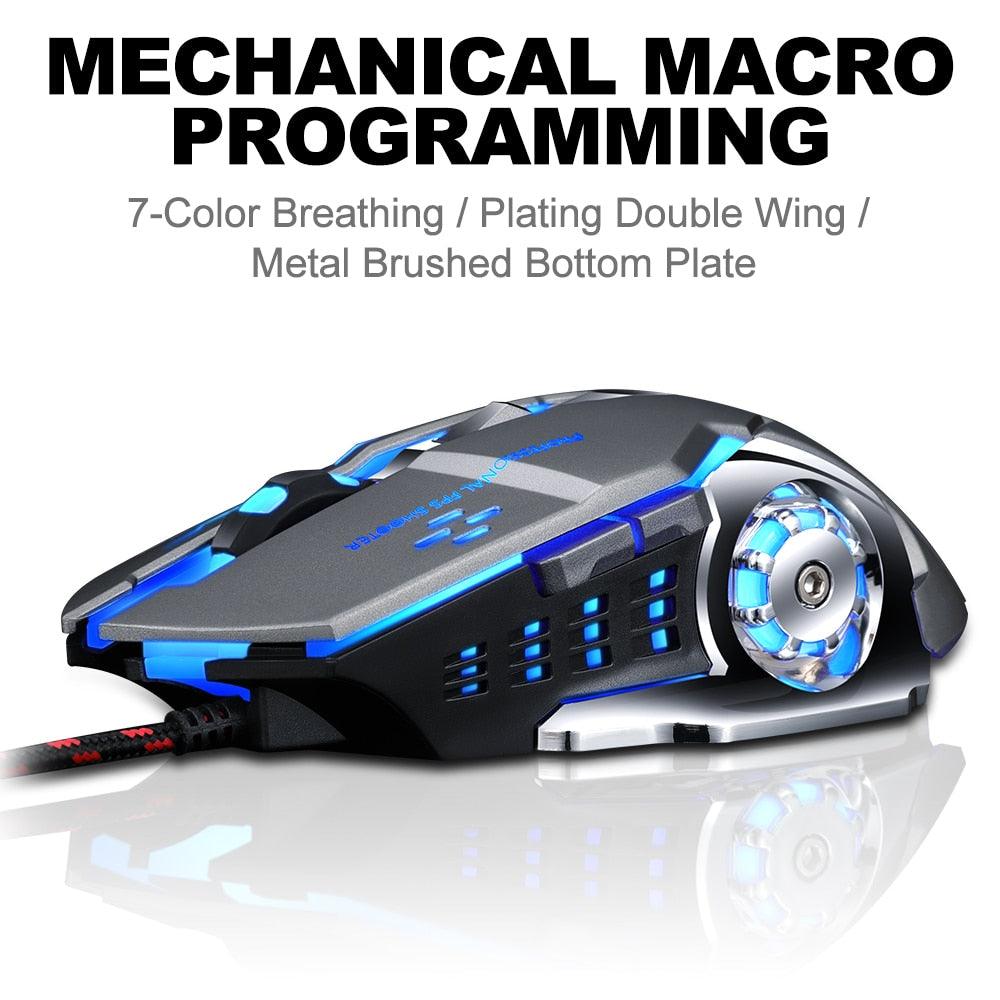 Pro Gamer Gaming Mouse Wired Optical LED Computer Mice for Laptop PC - Mobile Gadget HQ