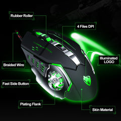 Pro Gamer Gaming Mouse Wired Optical LED Computer Mice for Laptop PC - Mobile Gadget HQ