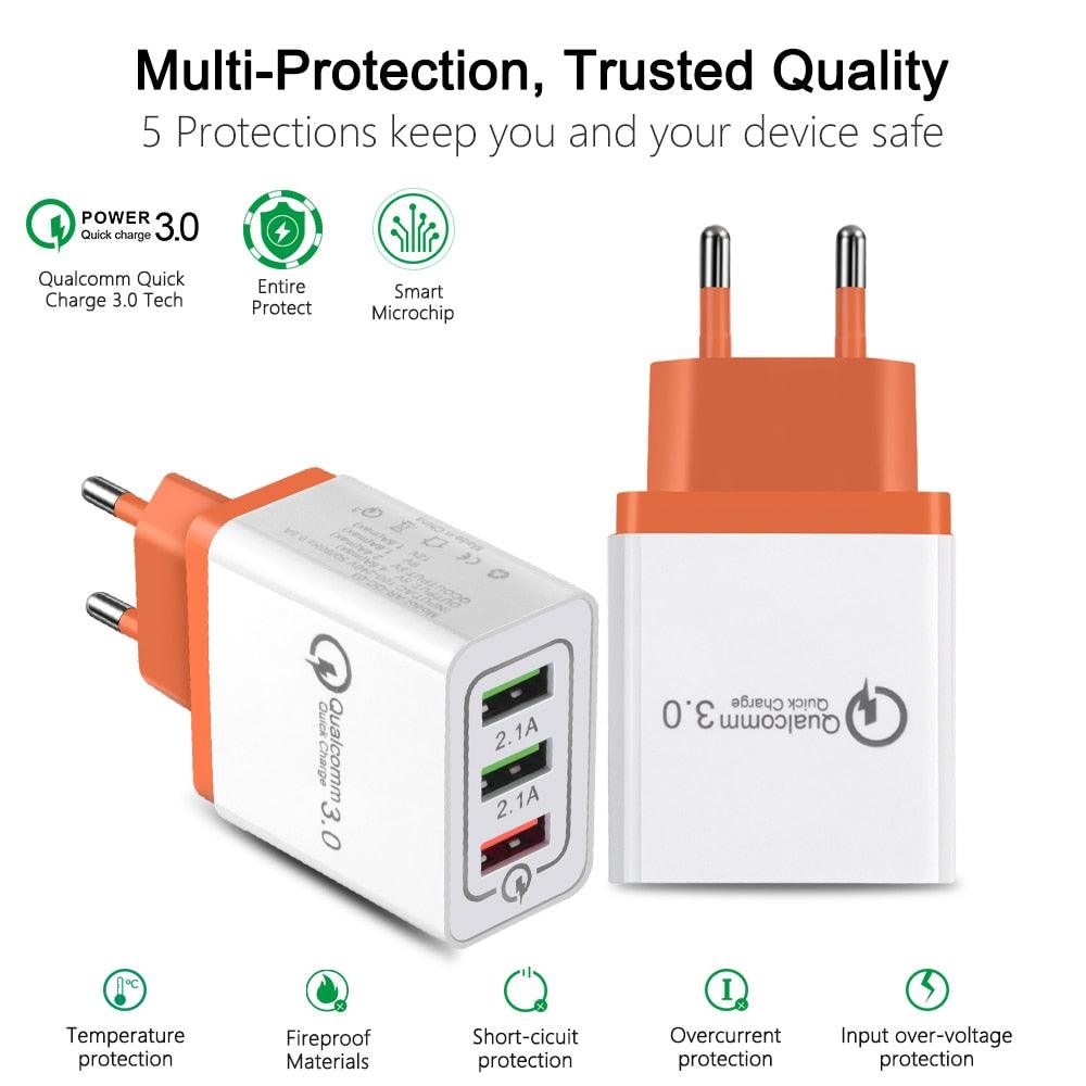 USB Wall Charger For Phone EU/US Plug - Mobile Gadget HQ