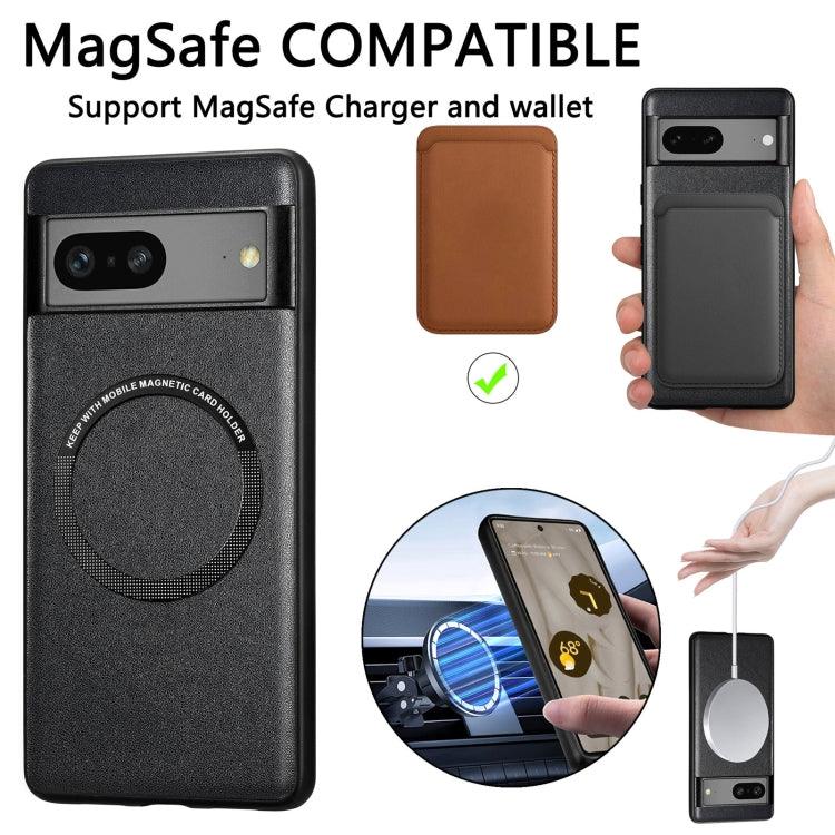 For Google Pixel 7 Solid Color Magsafe Leather Phone Case(Black) - Mobile Gadget HQ