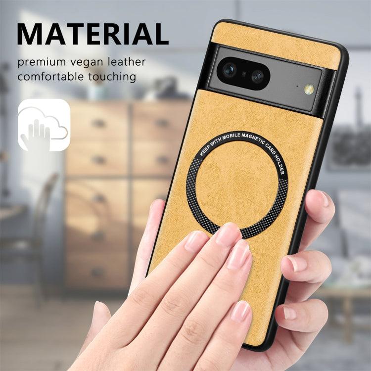 For Google Pixel 7 Solid Color Magsafe Leather Phone Case(Black) - Mobile Gadget HQ