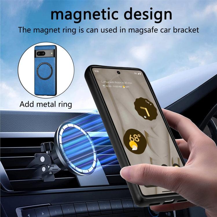 For Google Pixel 7 Solid Color Magsafe Leather Phone Case(Black) - Mobile Gadget HQ