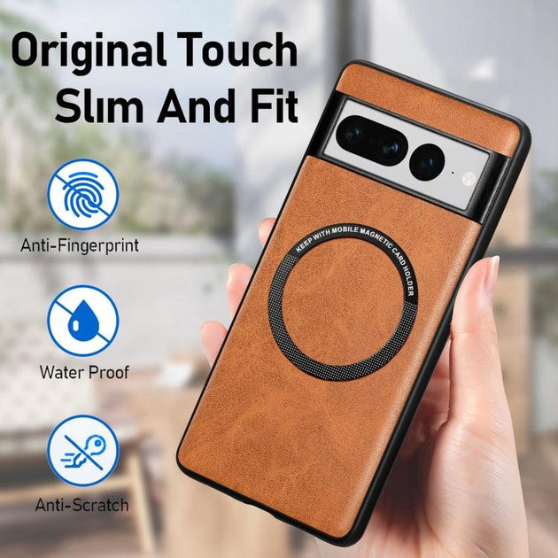 For Google Pixel 7 Pro Solid Color Magsafe Leather Phone Case(Black) - Mobile Gadget HQ