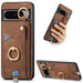 For Google Pixel 8 Pro Retro Skin-feel Ring Card Bag Phone Case with Hang Loop(Brown) - Mobile Gadget HQ