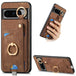 For Google Pixel 8 Pro Retro Skin-feel Ring Card Bag Phone Case with Hang Loop(Brown) - Mobile Gadget HQ