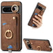 For Google Pixel 8 Pro Retro Skin-feel Ring Card Bag Phone Case with Hang Loop(Brown) - Mobile Gadget HQ