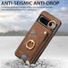 For Google Pixel 8 Pro Retro Skin-feel Ring Card Bag Phone Case with Hang Loop(Brown) - Mobile Gadget HQ