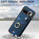 For Google Pixel 8 Pro Retro Skin-feel Ring Card Bag Phone Case with Hang Loop(Blue) - Mobile Gadget HQ