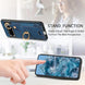 For Google Pixel 8 Pro Retro Skin-feel Ring Card Bag Phone Case with Hang Loop(Blue) - Mobile Gadget HQ