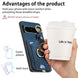 For Google Pixel 8 Pro Retro Skin-feel Ring Card Bag Phone Case with Hang Loop(Blue) - Mobile Gadget HQ